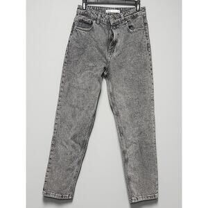 Zara Black Jeans Women's Size 6 Straight Leg Button Fly Baggy Goth Grunge NWOT